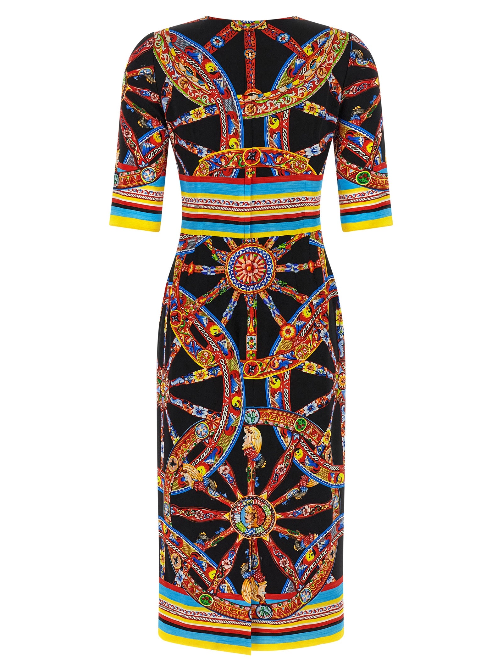 Dolce & Gabbana Multicolor Silk Midi Dress