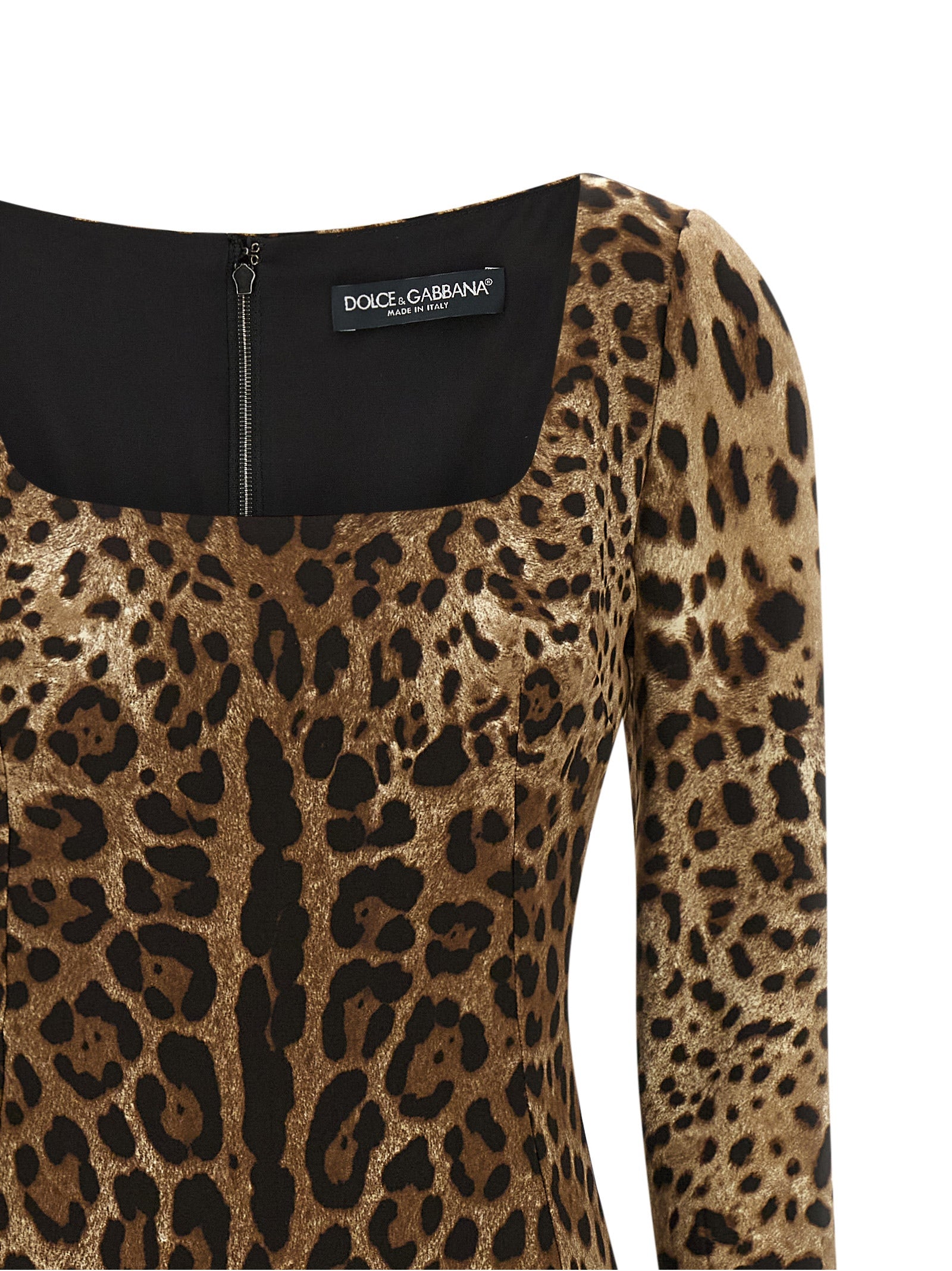 Dolce & Gabbana Brown Viscose Midi Dress