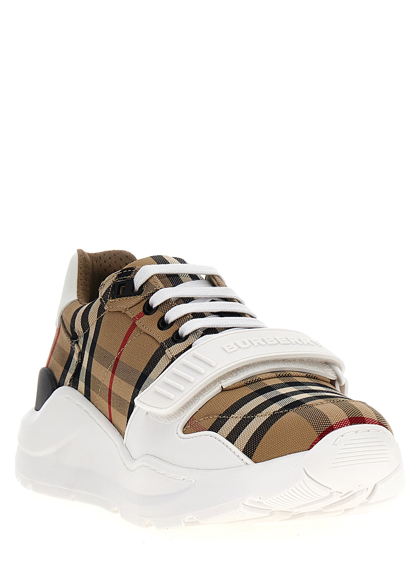 Burberry Beige Cotton Athletic Sneakers