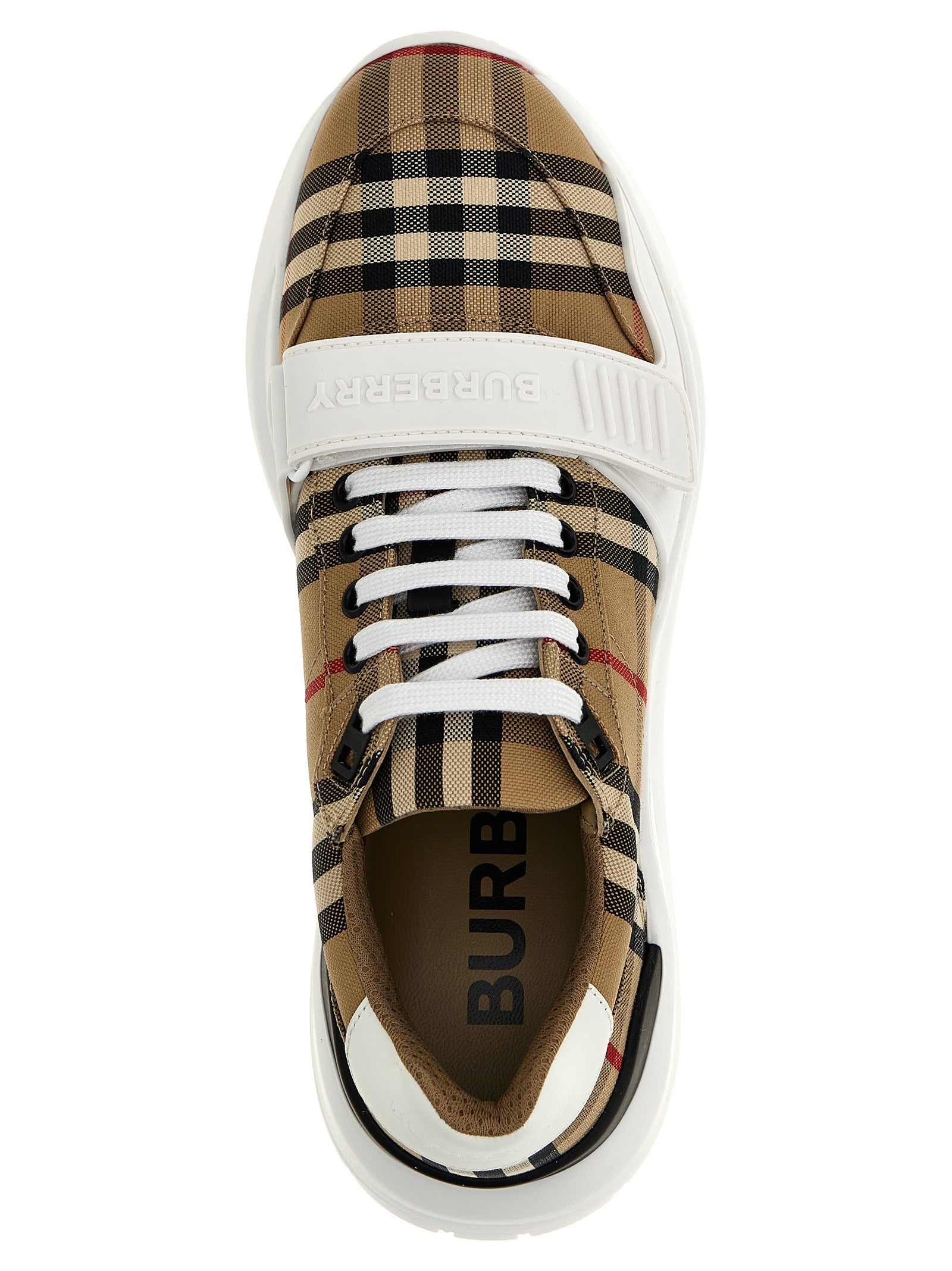 Burberry Beige Cotton Athletic Sneakers