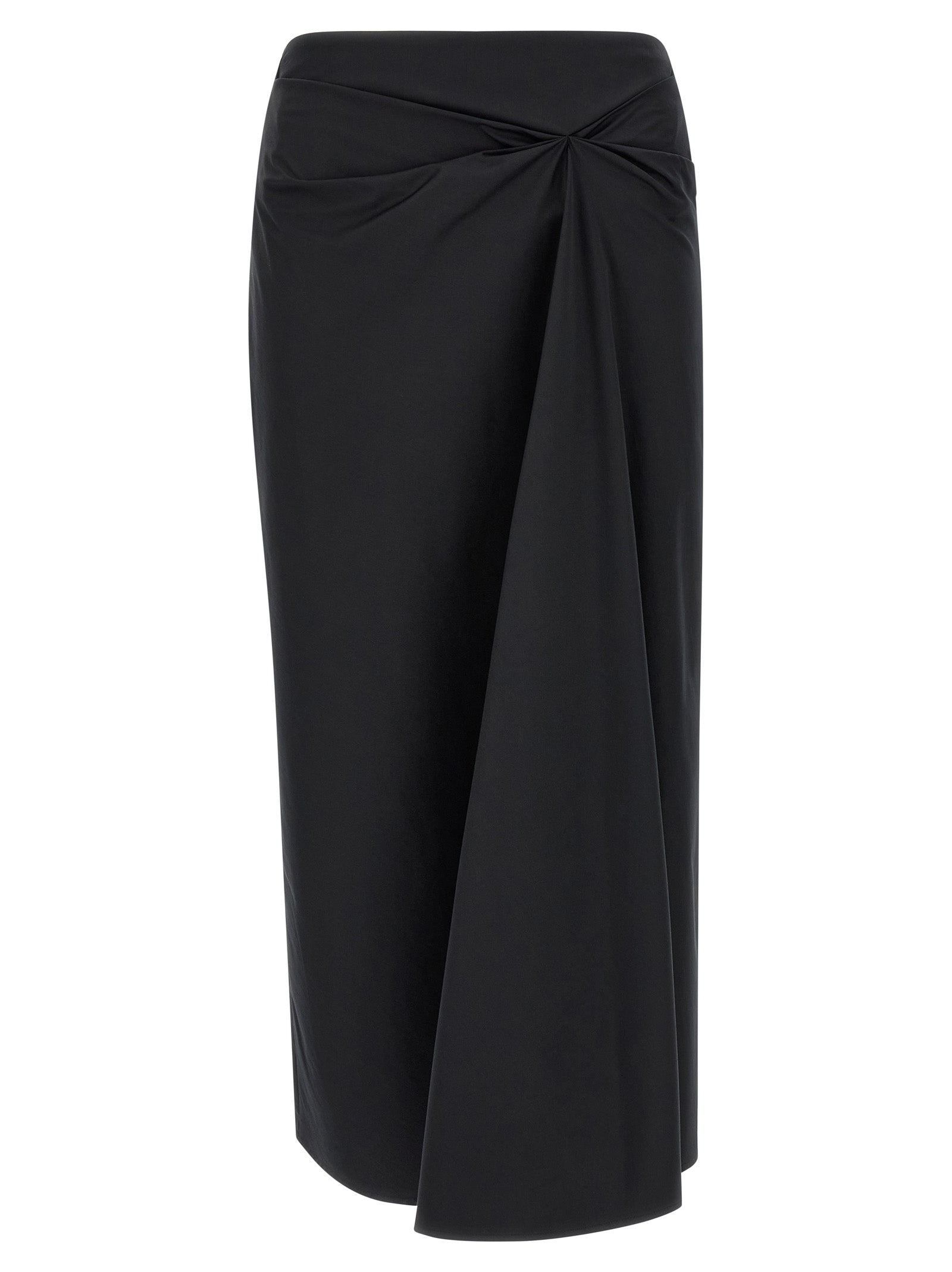 Max Mara Black Cotton Midi Skirt