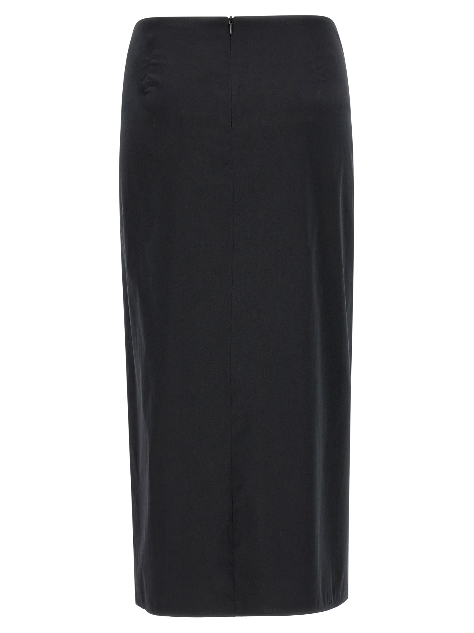 Max Mara Black Cotton Midi Skirt