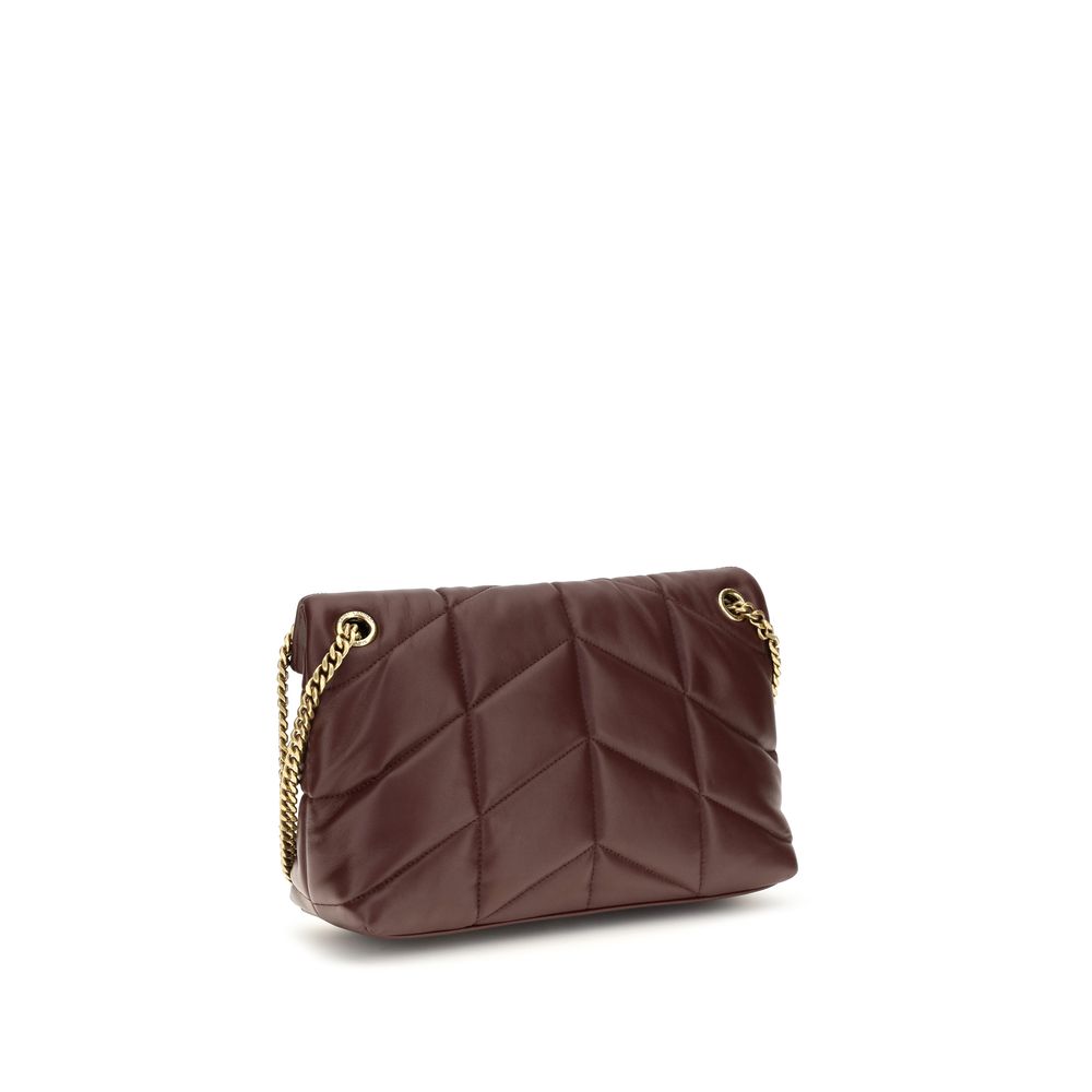 Saint Laurent Bordeaux Lamb Leather Shoulder Bag