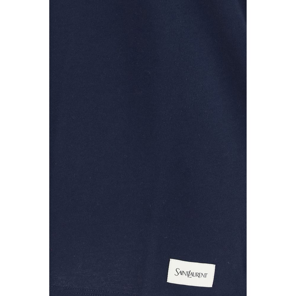 Saint Laurent Blue Cotton T-Shirt