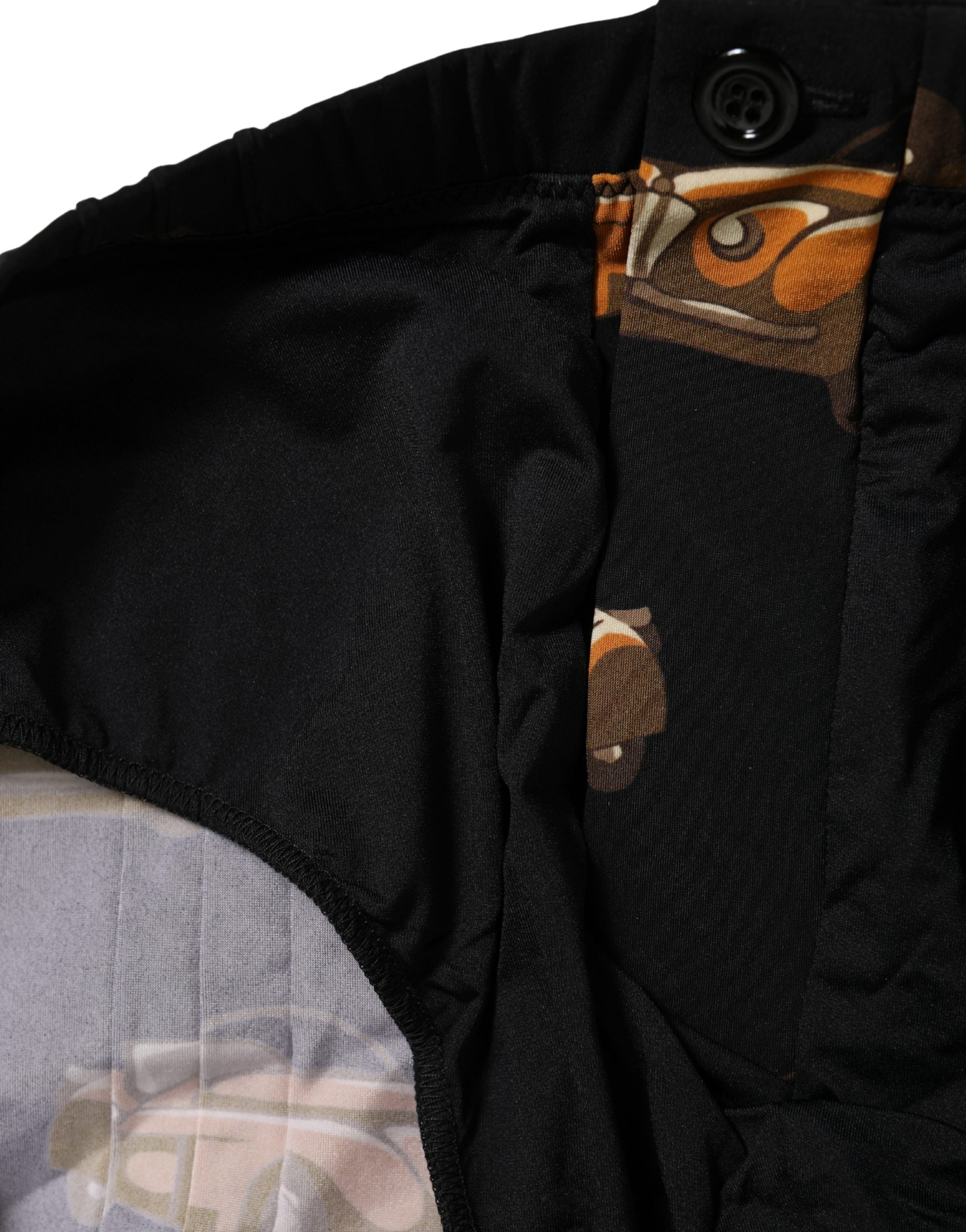 Dolce & Gabbana Black Car Print Swim Trunk Beachwear Swimwear