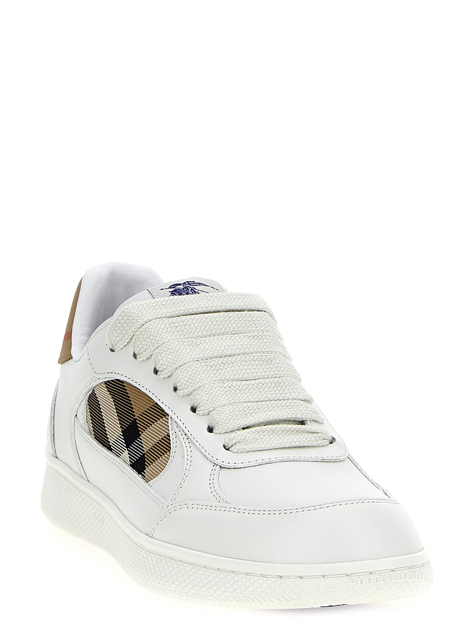 Burberry Beige Leather Low Top Sneakers