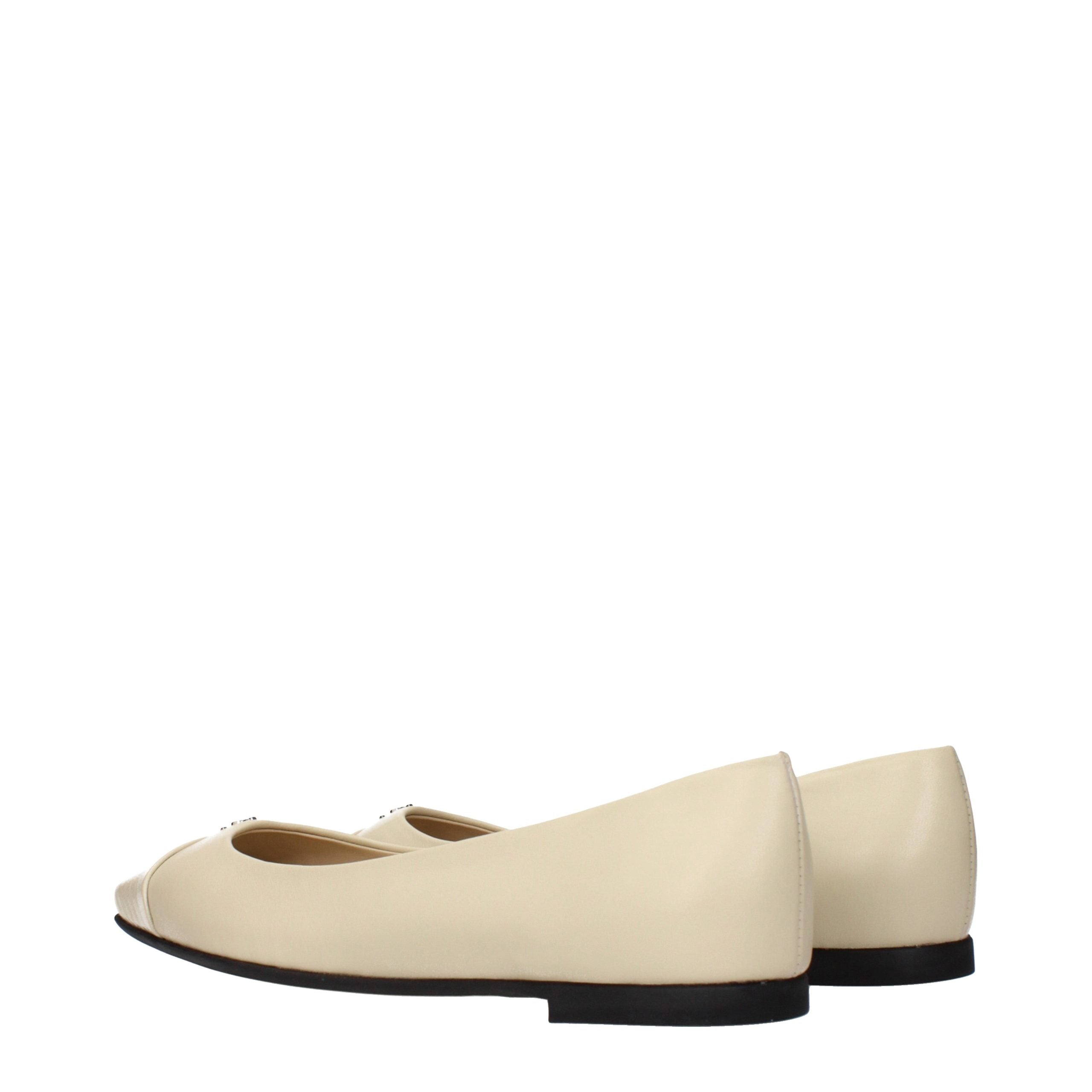Jimmy Choo Beige Leather Ballet Flats