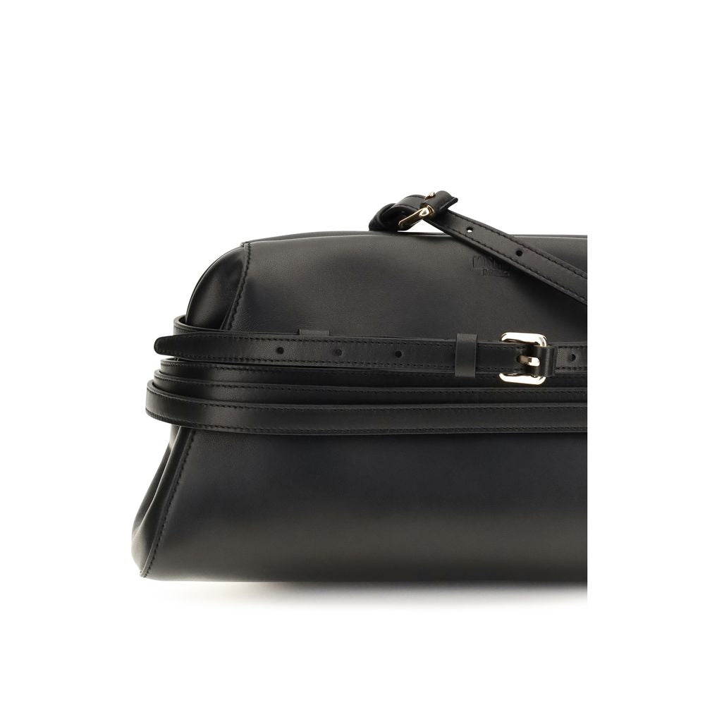 Moschino Black Goatskin Clutch Bag