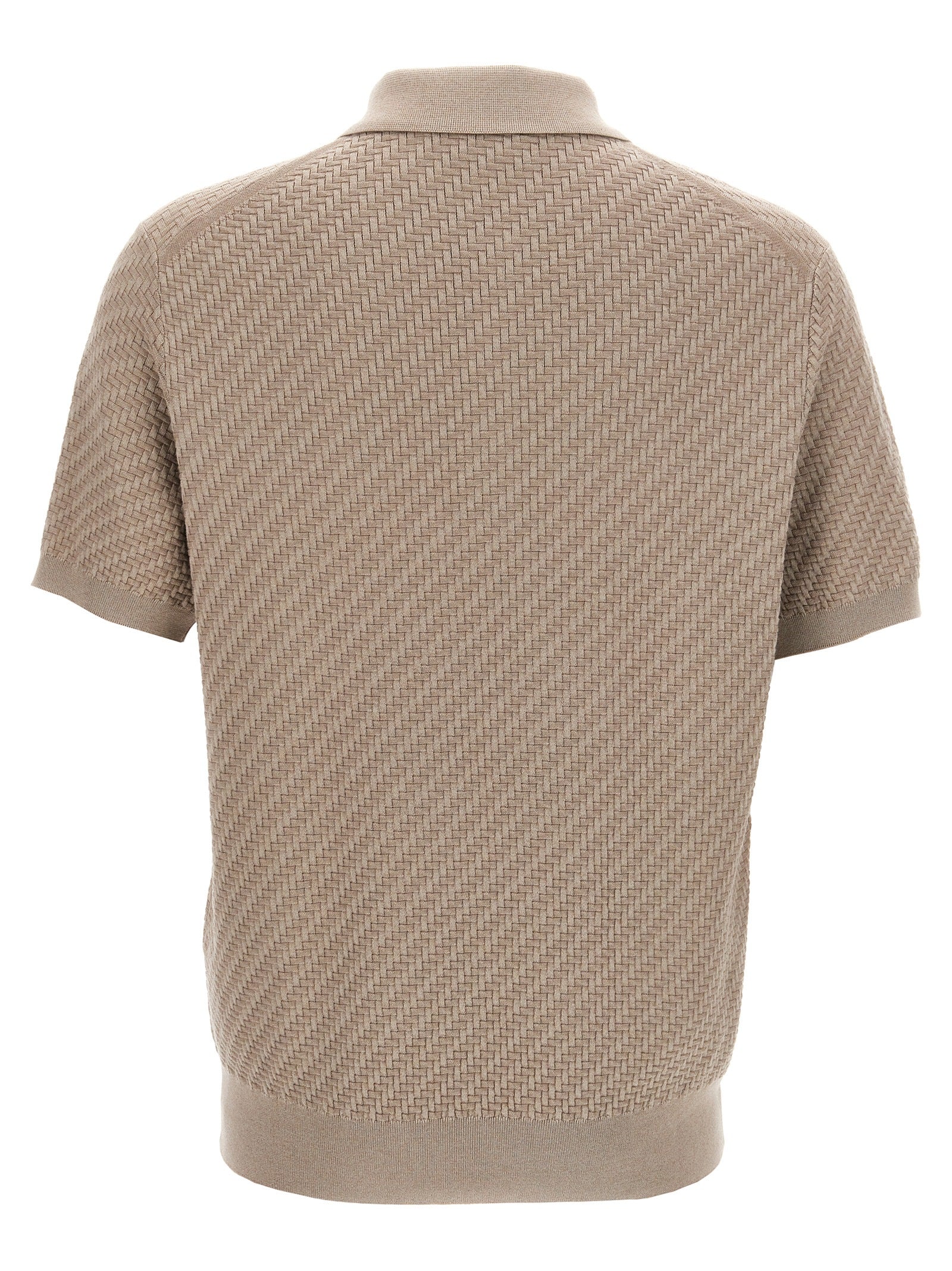 Brioni Beige Cotton Polo Shirt