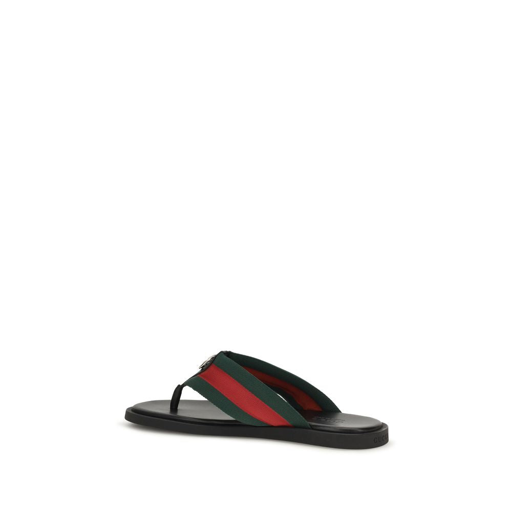 Gucci Black Polyamide Flip-Flop Sandals