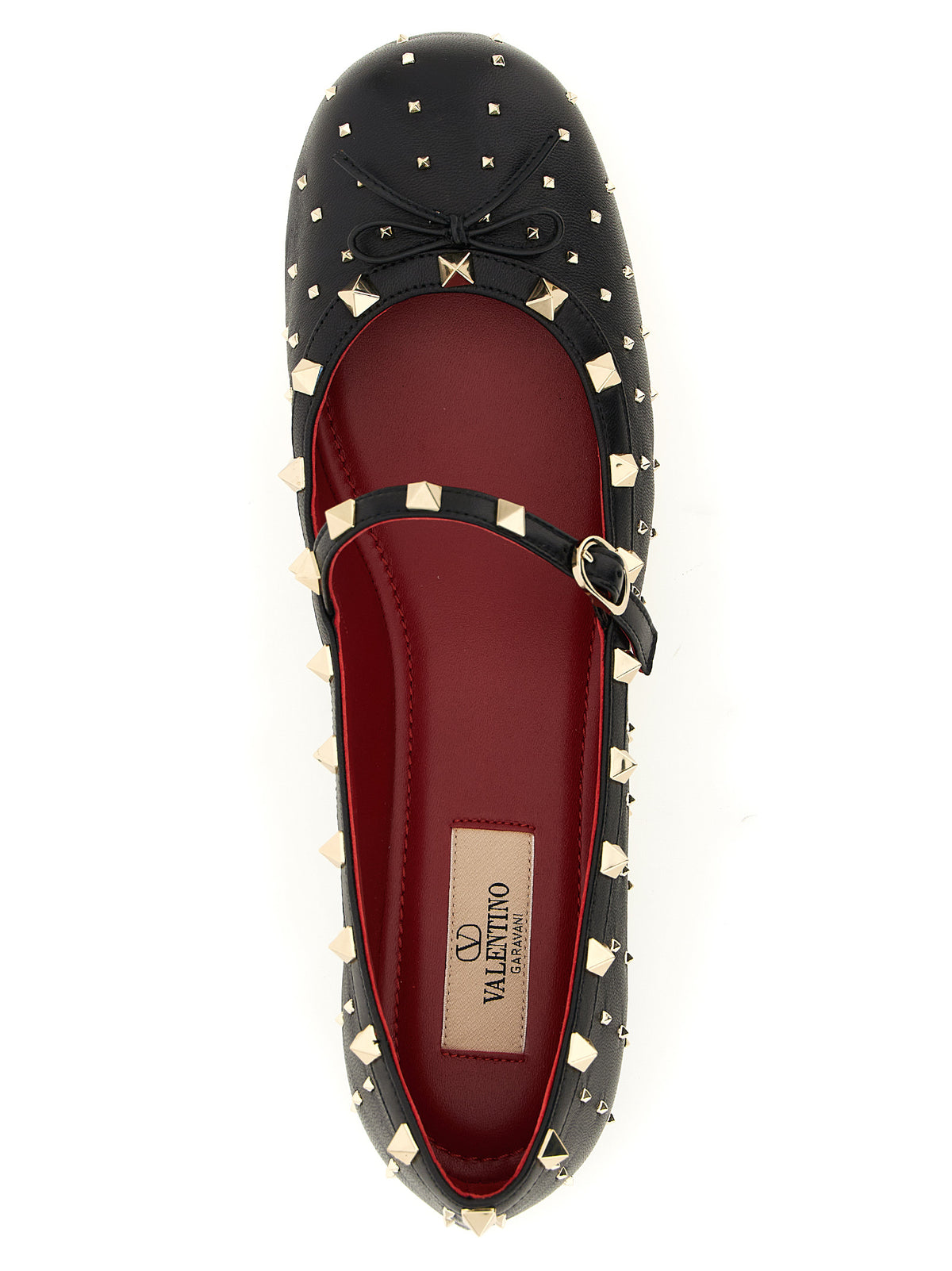 Valentino Garavani Black Lamb Leather Ballet Flats