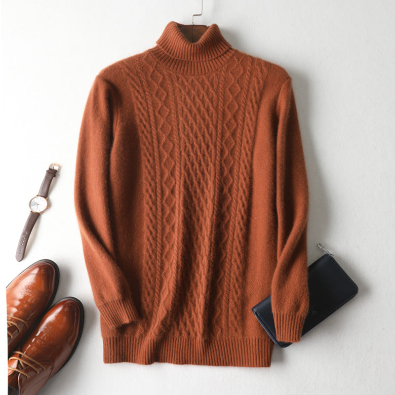 Winter High Collar Pure Cashmere Sweater Men's Casual Signvm Project