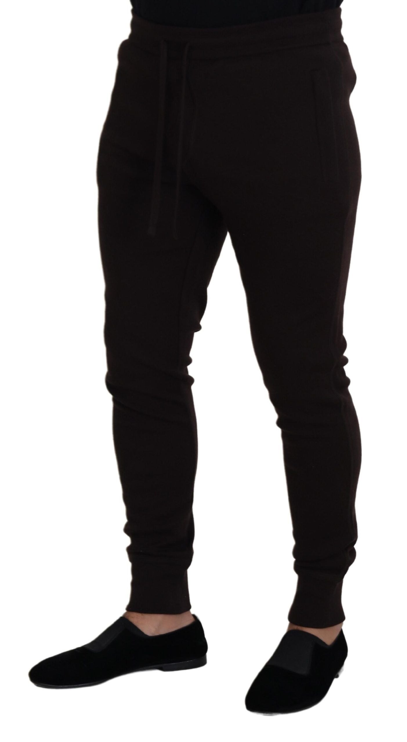Brown Cashmere Trousers Bottoms Drawstring Pants