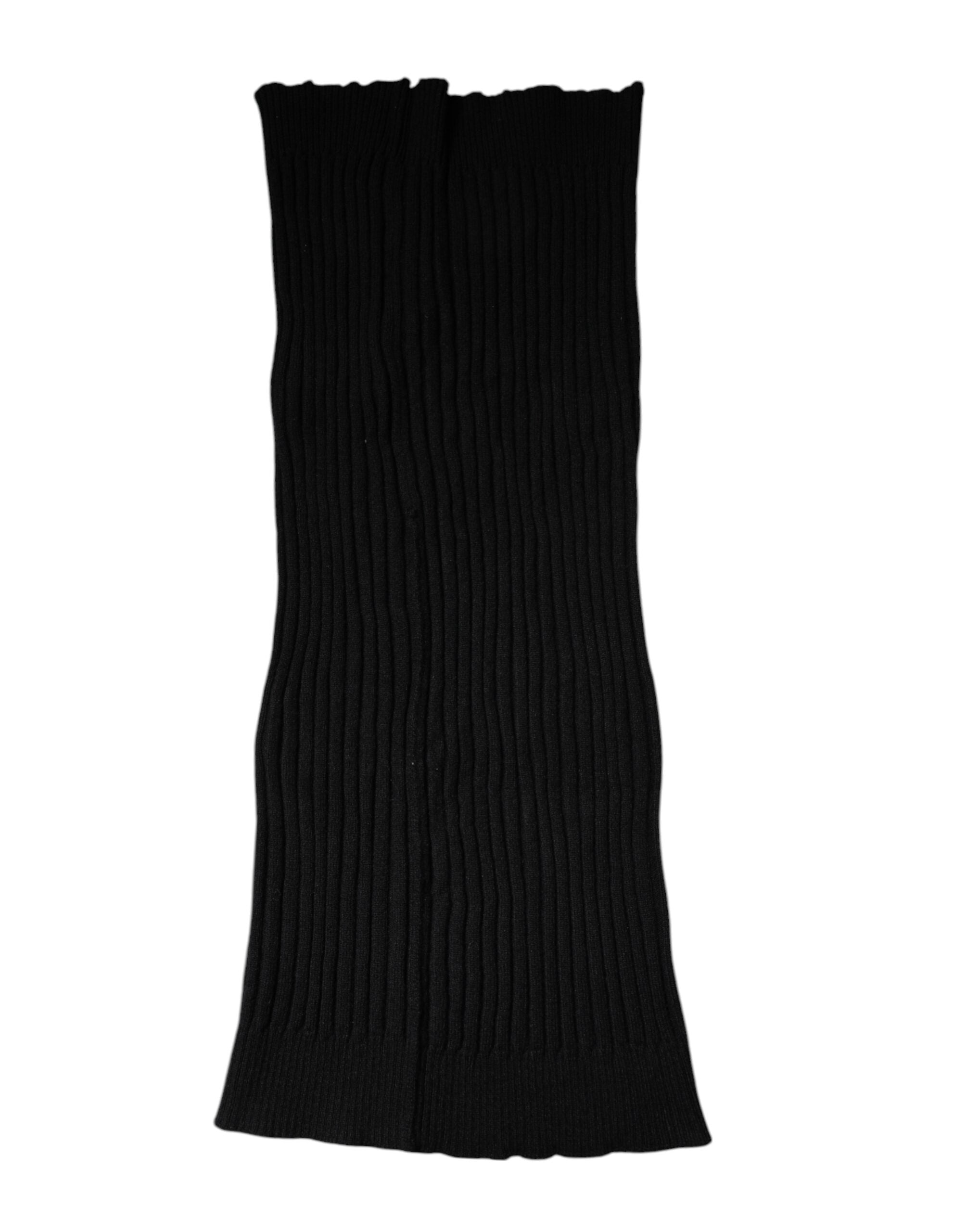 Black Cashmere Knitted Neck Warmer Foulard Scarf