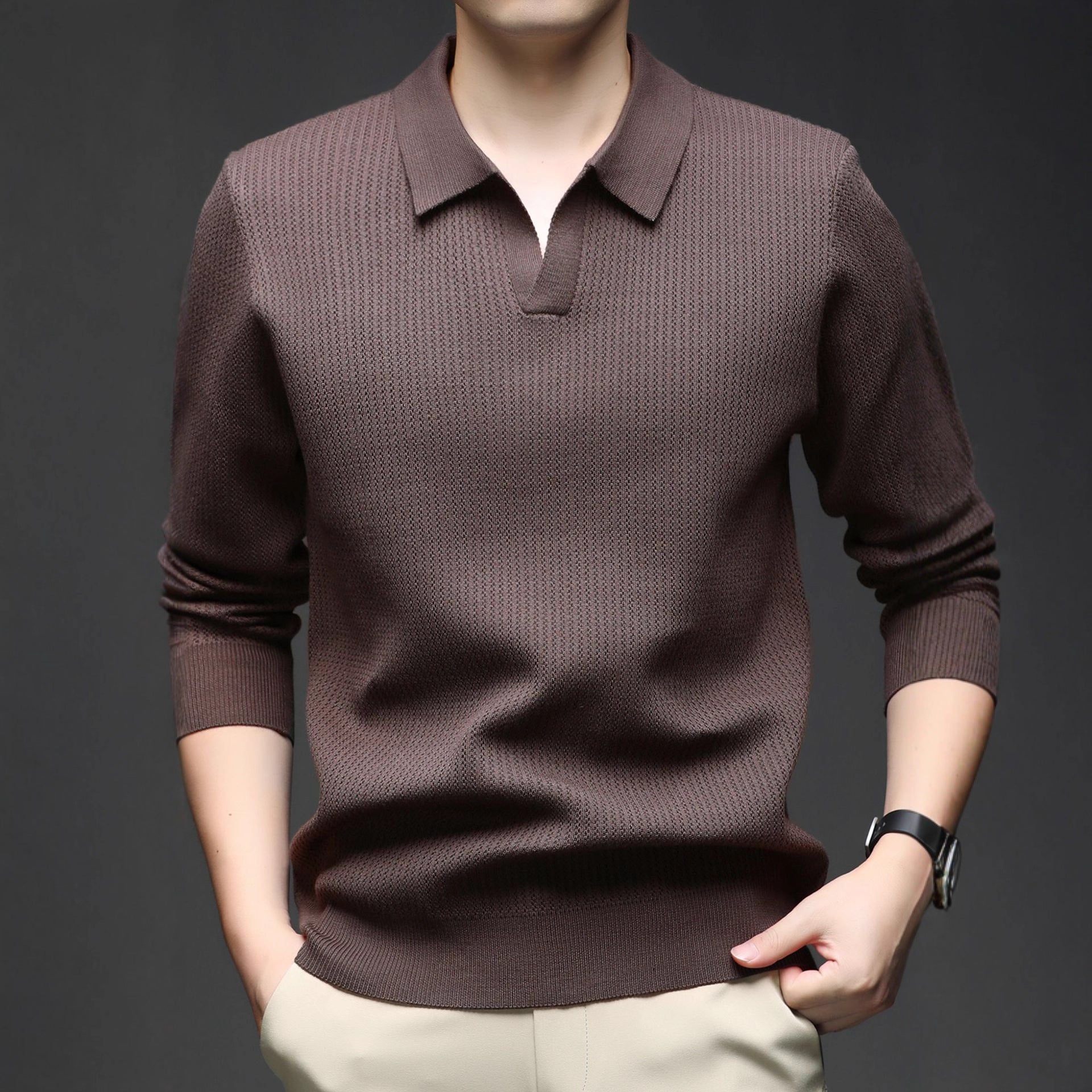 Men's Autumn Simple Casual All-match Loose Inner Wear Bottoming Shirt Sweater Signvm Project