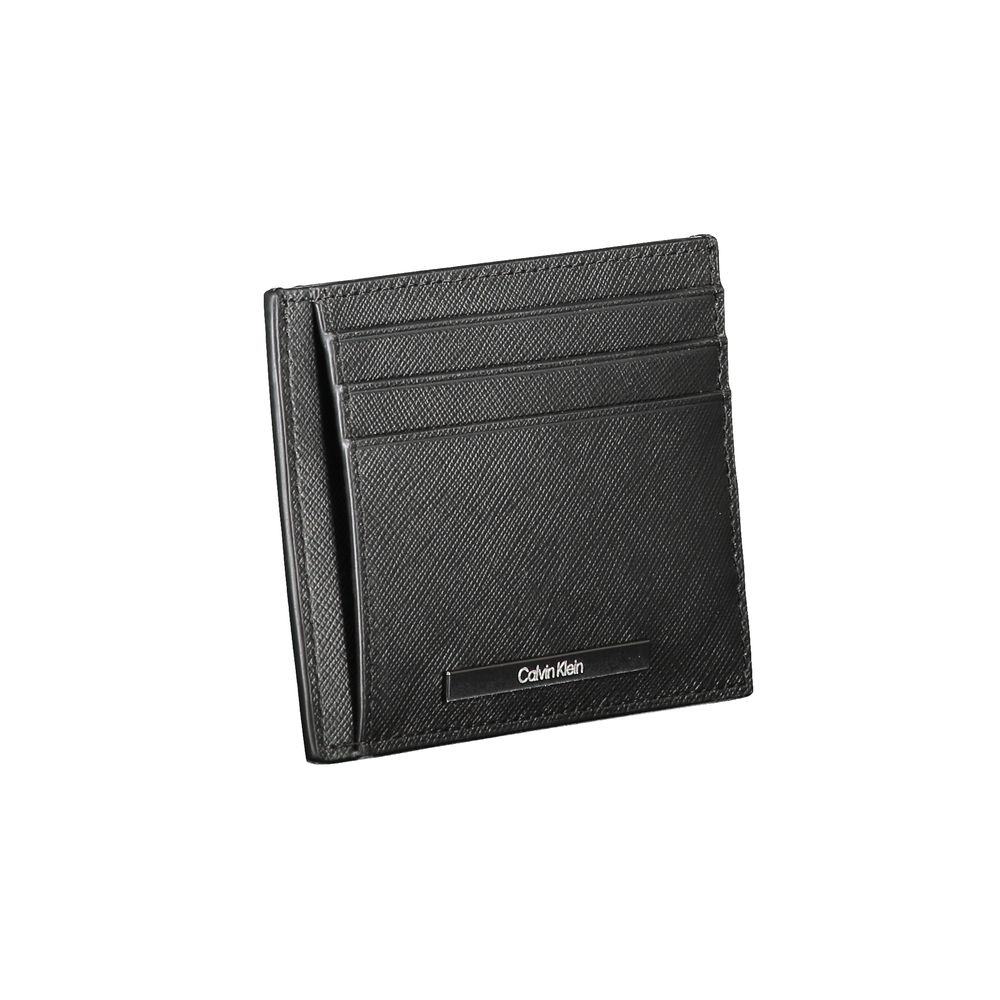Calvin Klein Black Leather Wallet Holder