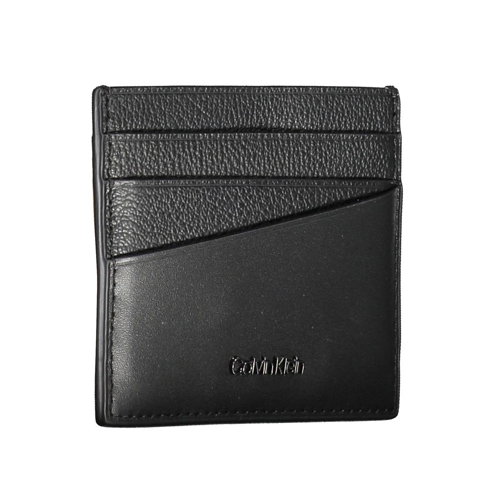 Calvin Klein Black Leather Wallet Holder