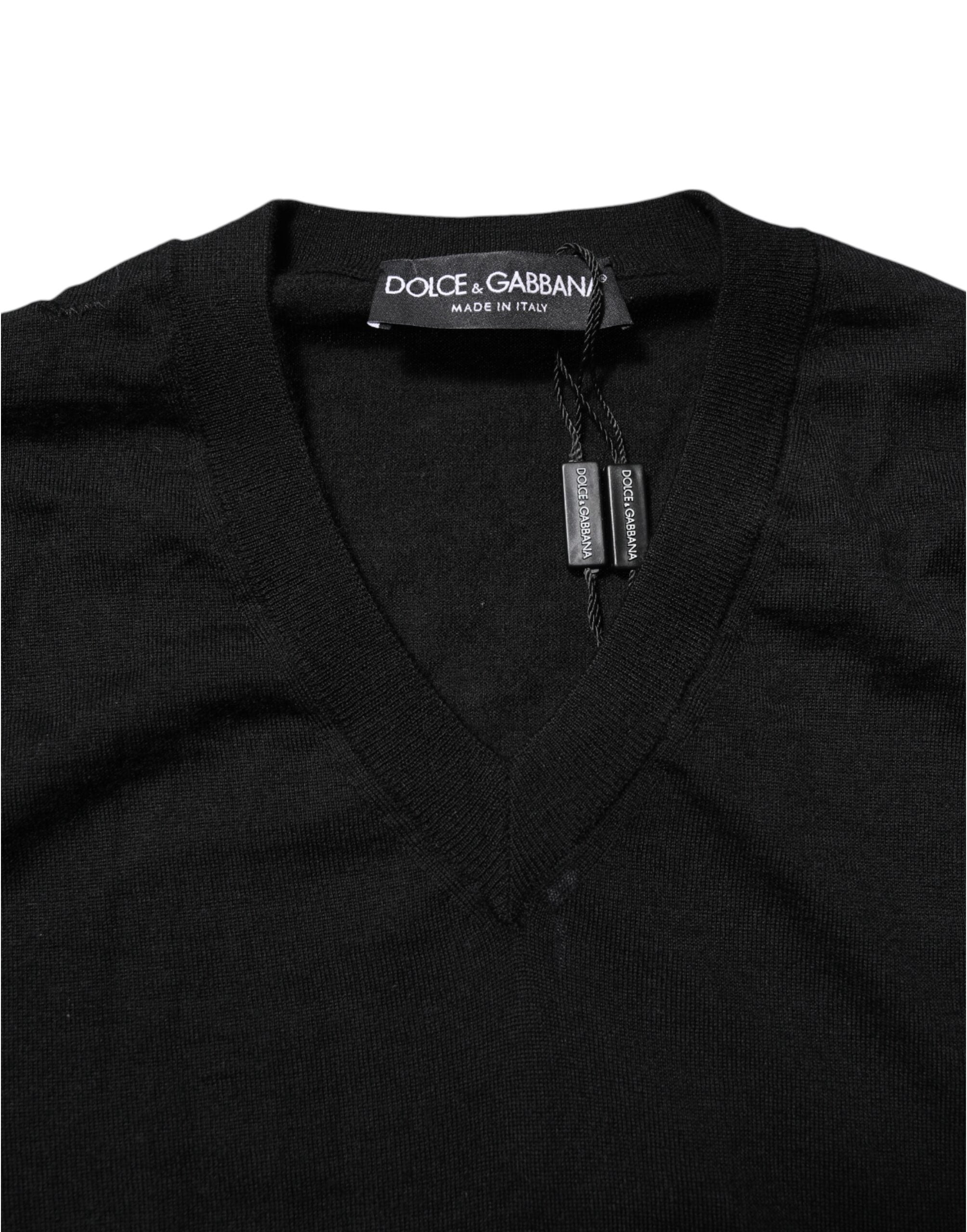 Dark Gray Embroidered Logo Pullover Sweater