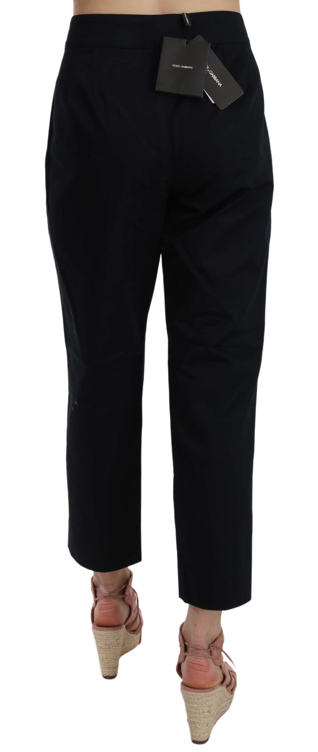 Dolce & Gabbana Black Cropped Cotton Trousers