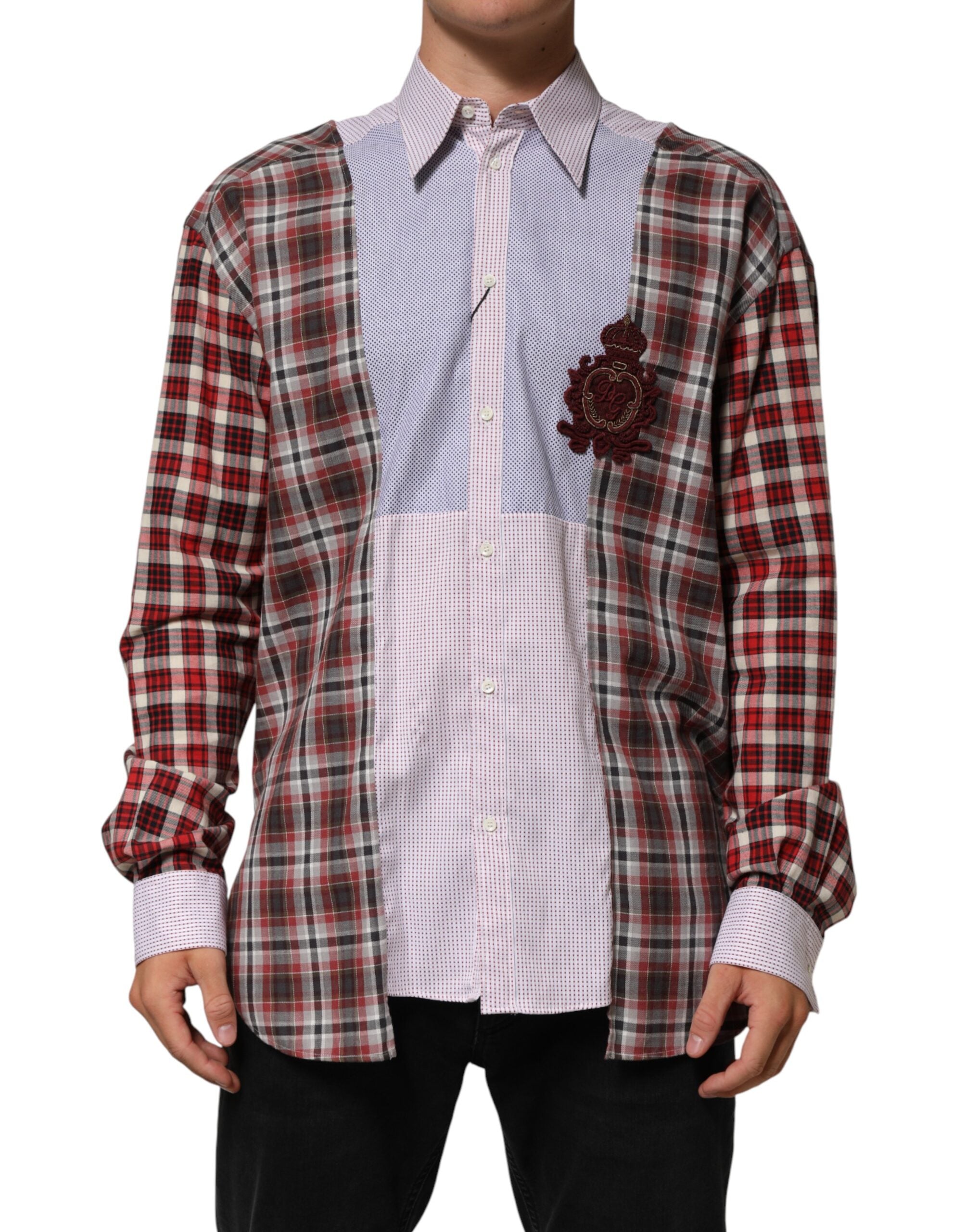 Dolce and Gabbana Multicolor Cotton Checkered Shirt