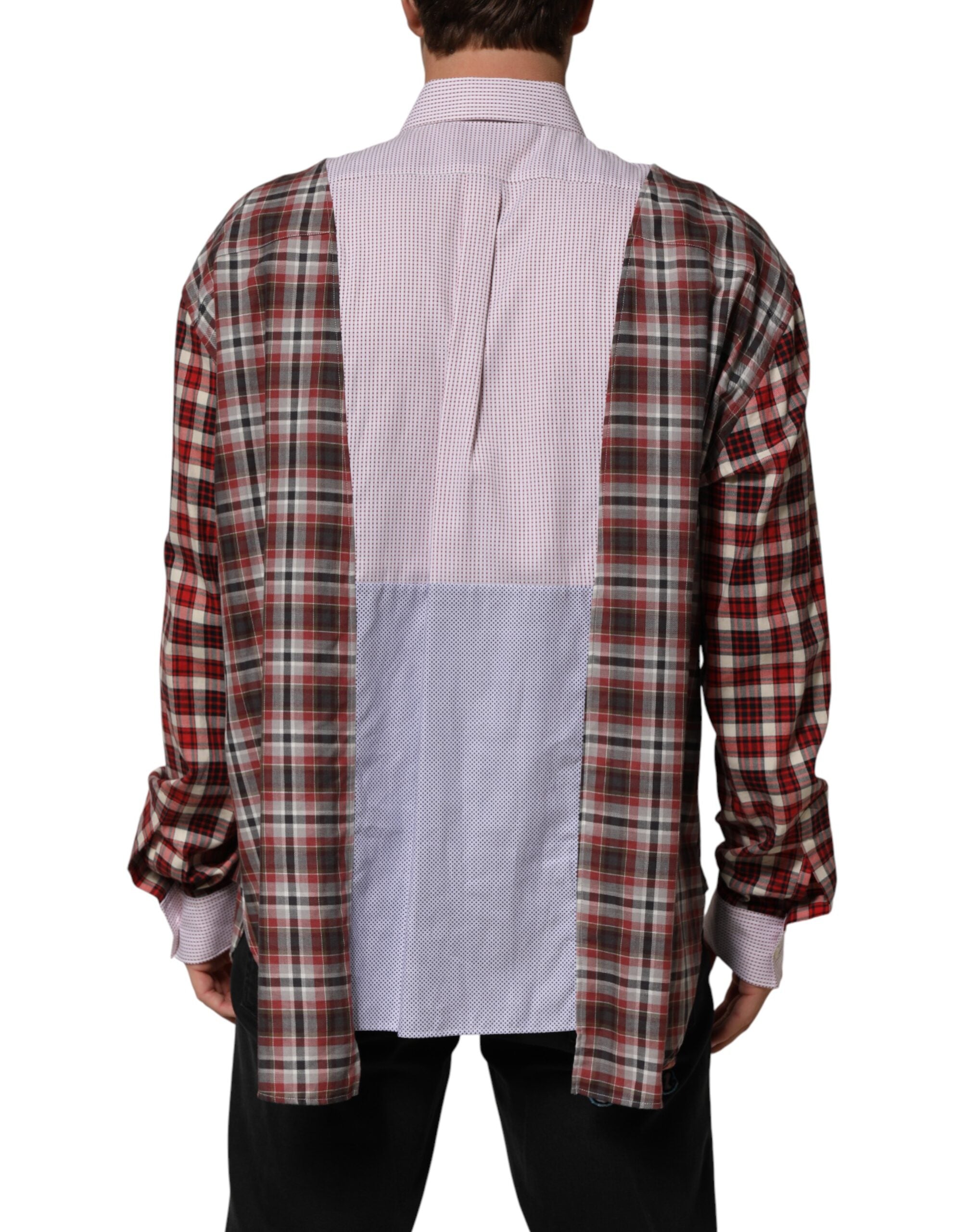 Dolce and Gabbana Multicolor Cotton Checkered Shirt
