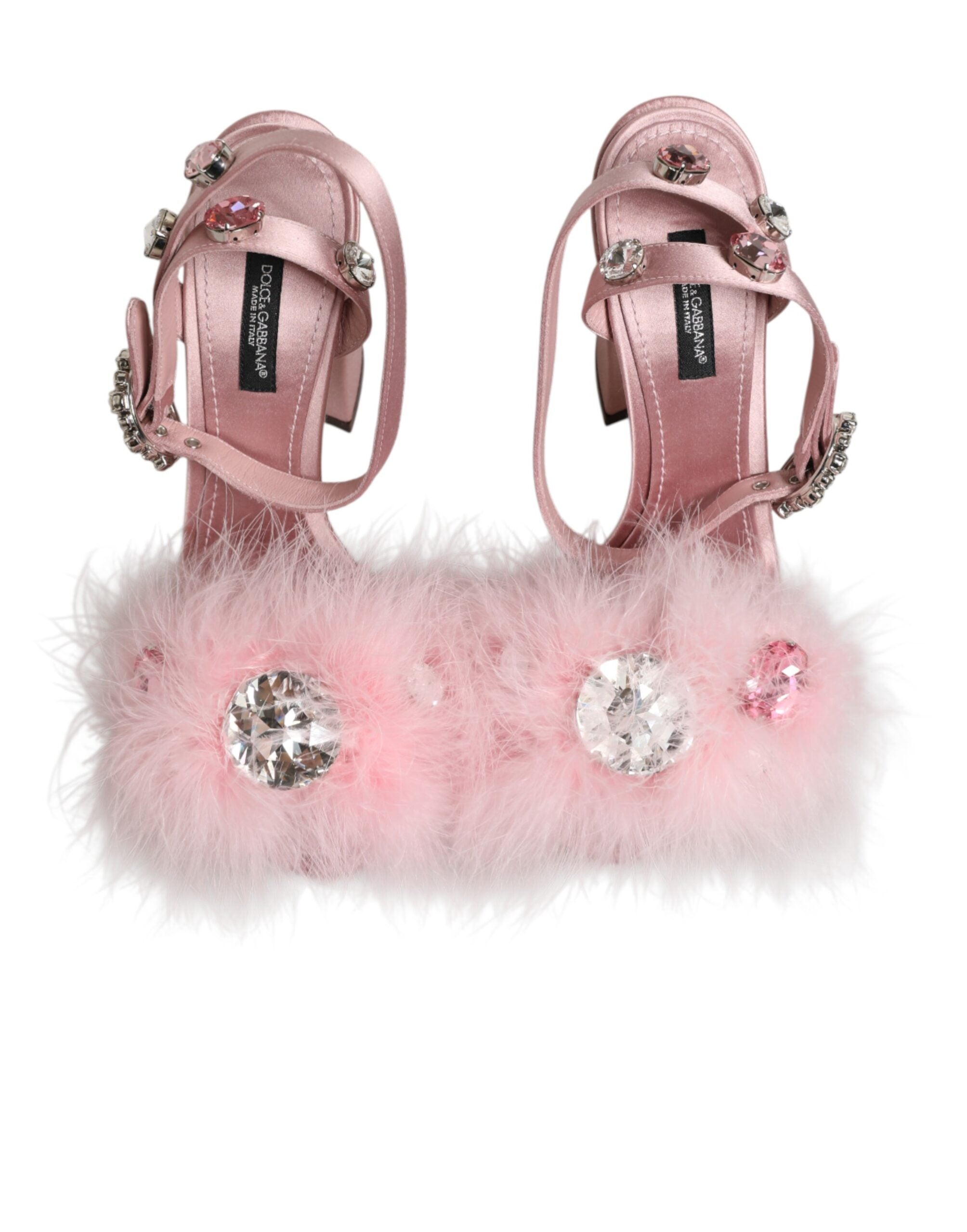 Pink Sequined Ankle Strap Sandals Shoes