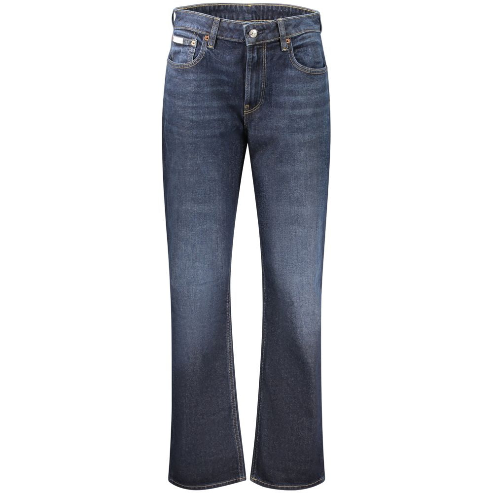 Calvin Klein Blue Cotton High-Rise Jeans