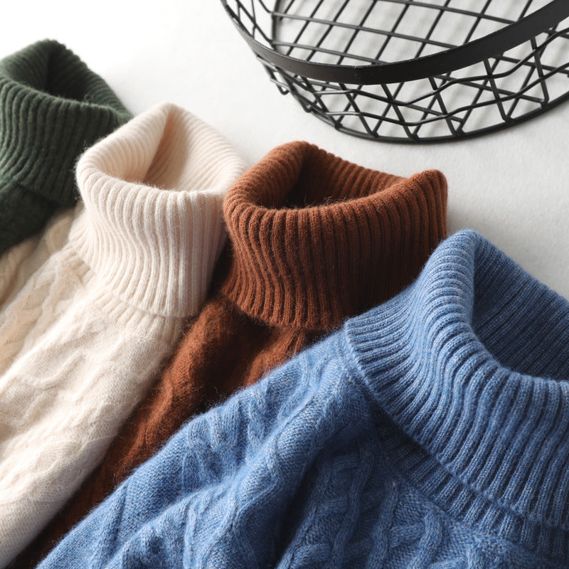 Winter High Collar Pure Cashmere Sweater Men's Casual Signvm Project