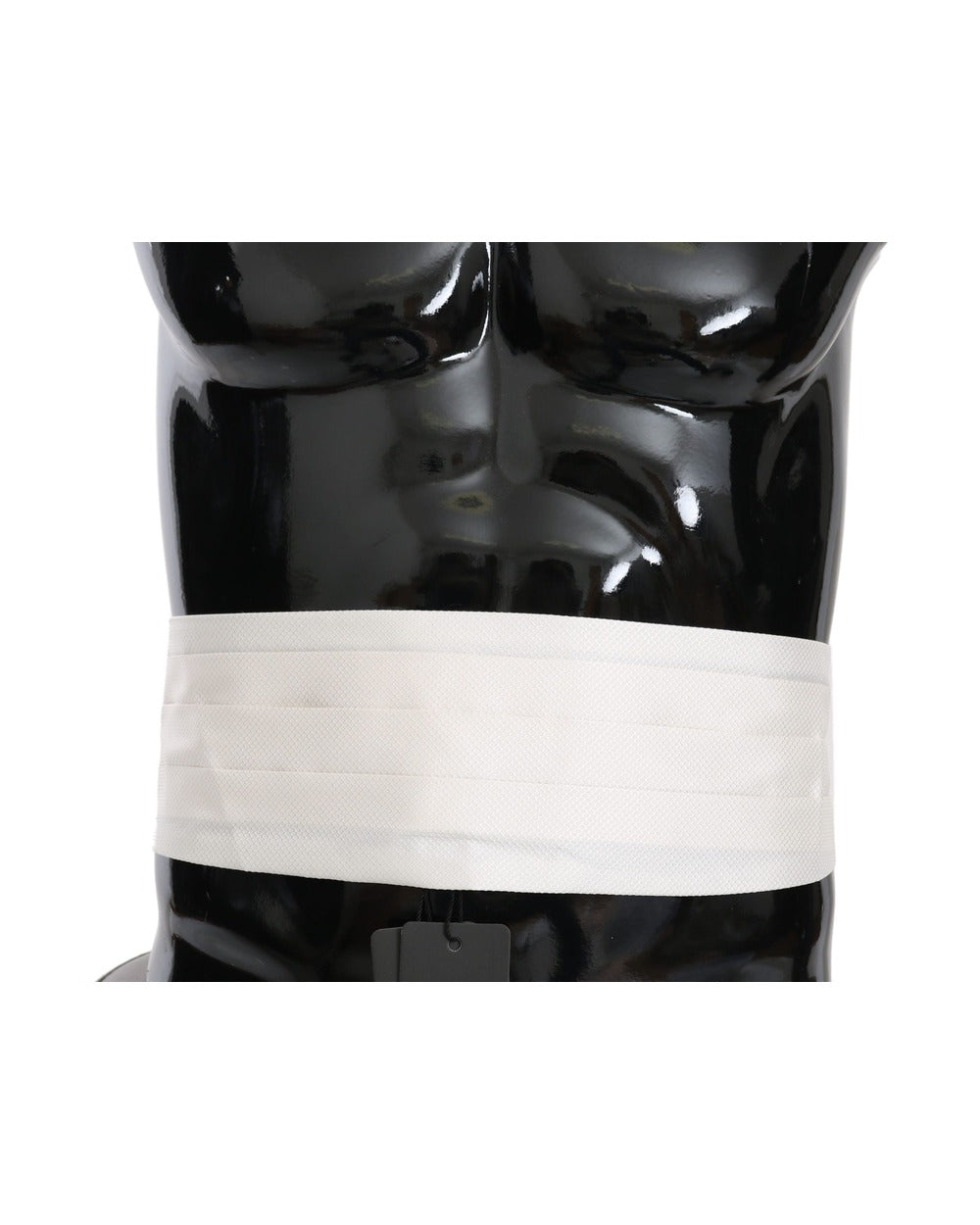 Dolce & Gabbana White Men Waist Belt 100% Silk Cummerbund