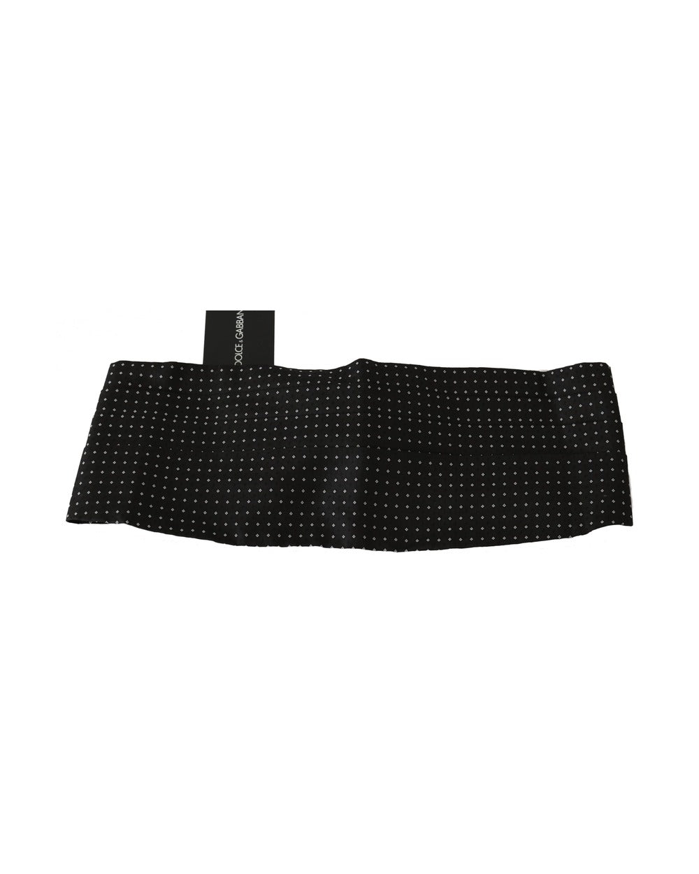 Dolce & Gabbana Black Dotted Waist Belt Silk Cummerbund