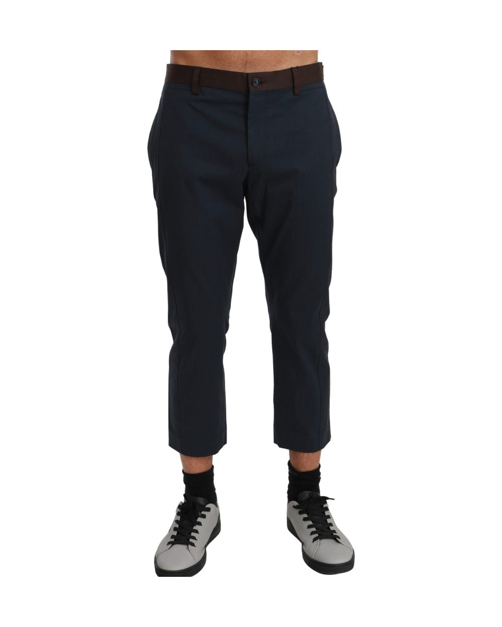 Dolce & Gabbana Brown Stripes Cropped Trousers Pants