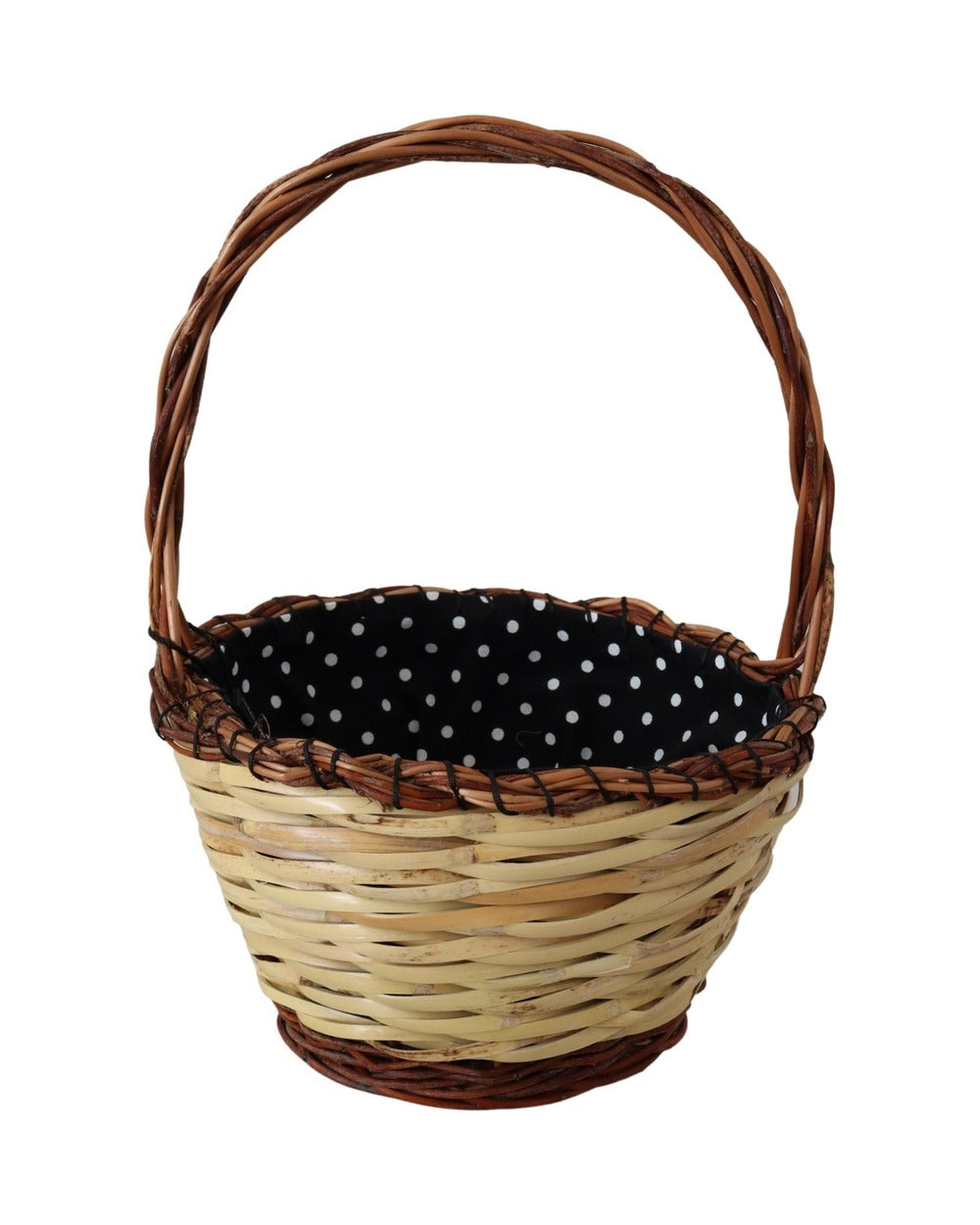 Dolce & Gabbana Beige Wood Wicker Rattan Basket Tote Bag