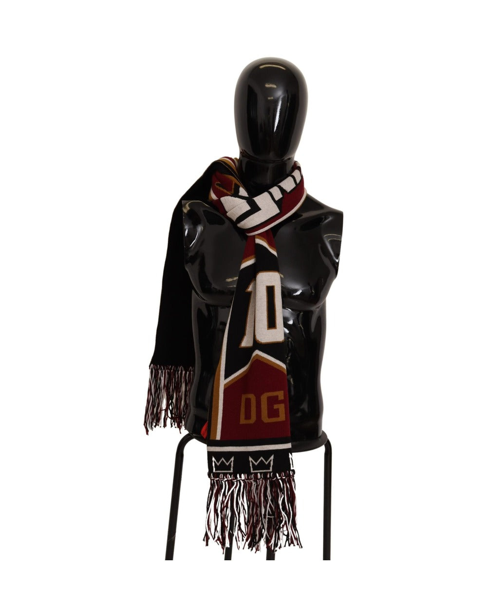 Dolce & Gabbana Multicolor Wool Knit DG King Shawl Wrap Scarf