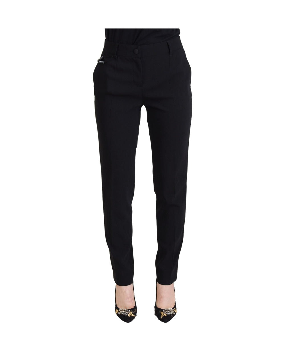 Dolce & Gabbana Black High Waist Women Pants
