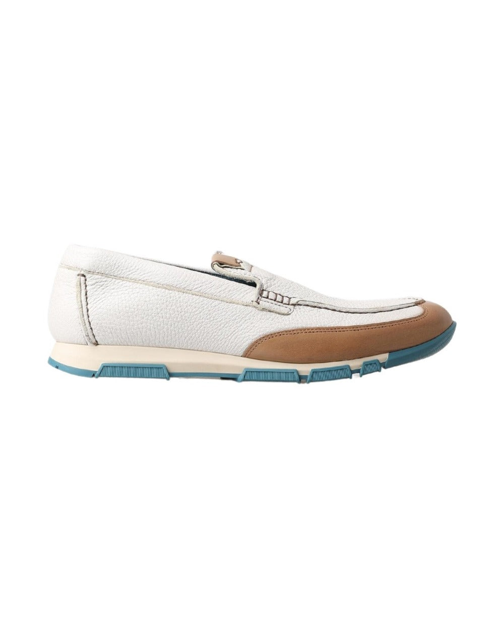 Dolce & Gabbana White Leather Loafers Moccasins Shoes