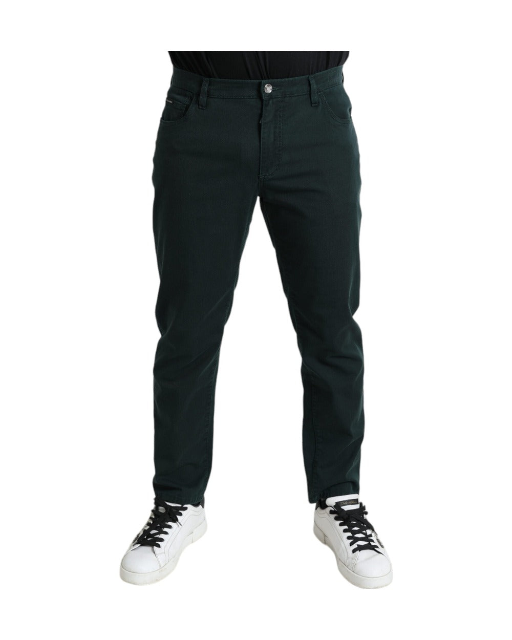 Dolce & Gabbana Green Cotton Stretch Skinny Men Denim Jeans