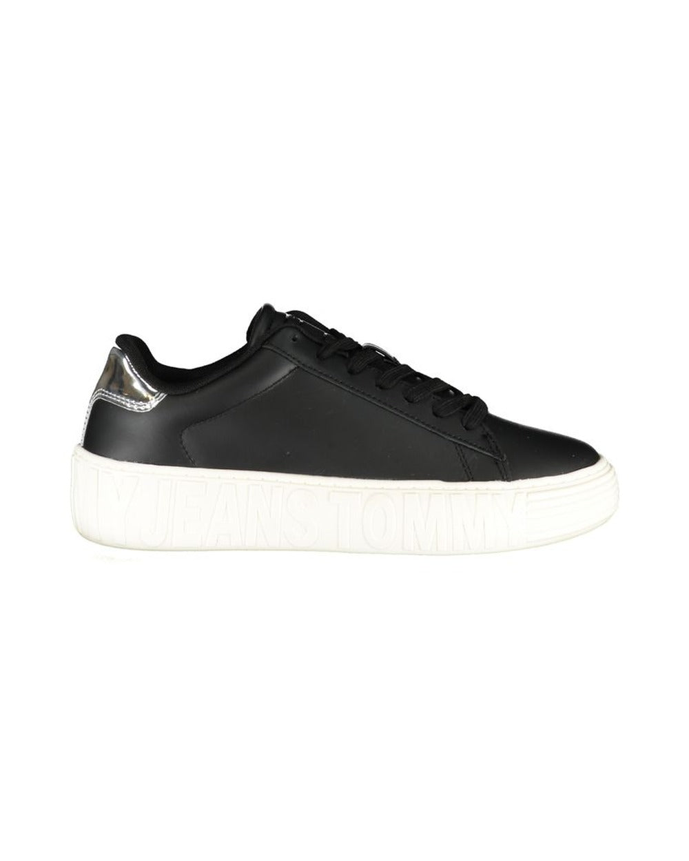 Tommy Hilfiger Black Leather Women Sneaker
