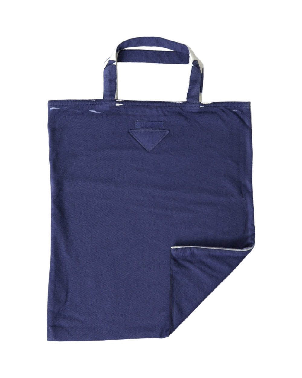 Prada Blue Jersey Fabric Logo Shoulder Shopping Tote Shopping Bag