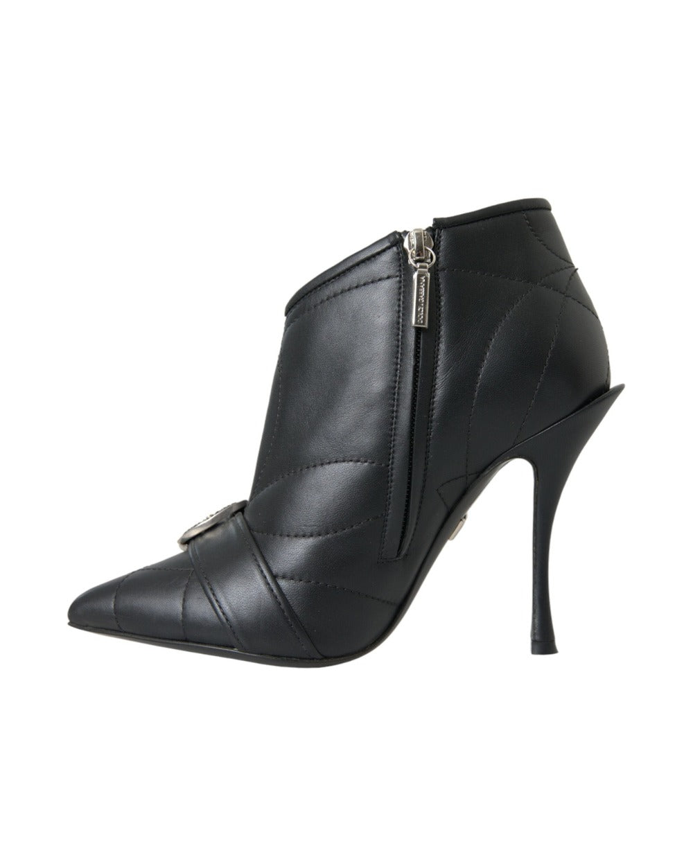 Dolce & Gabbana Black Devotion Quilted Buckled Boots Shoes