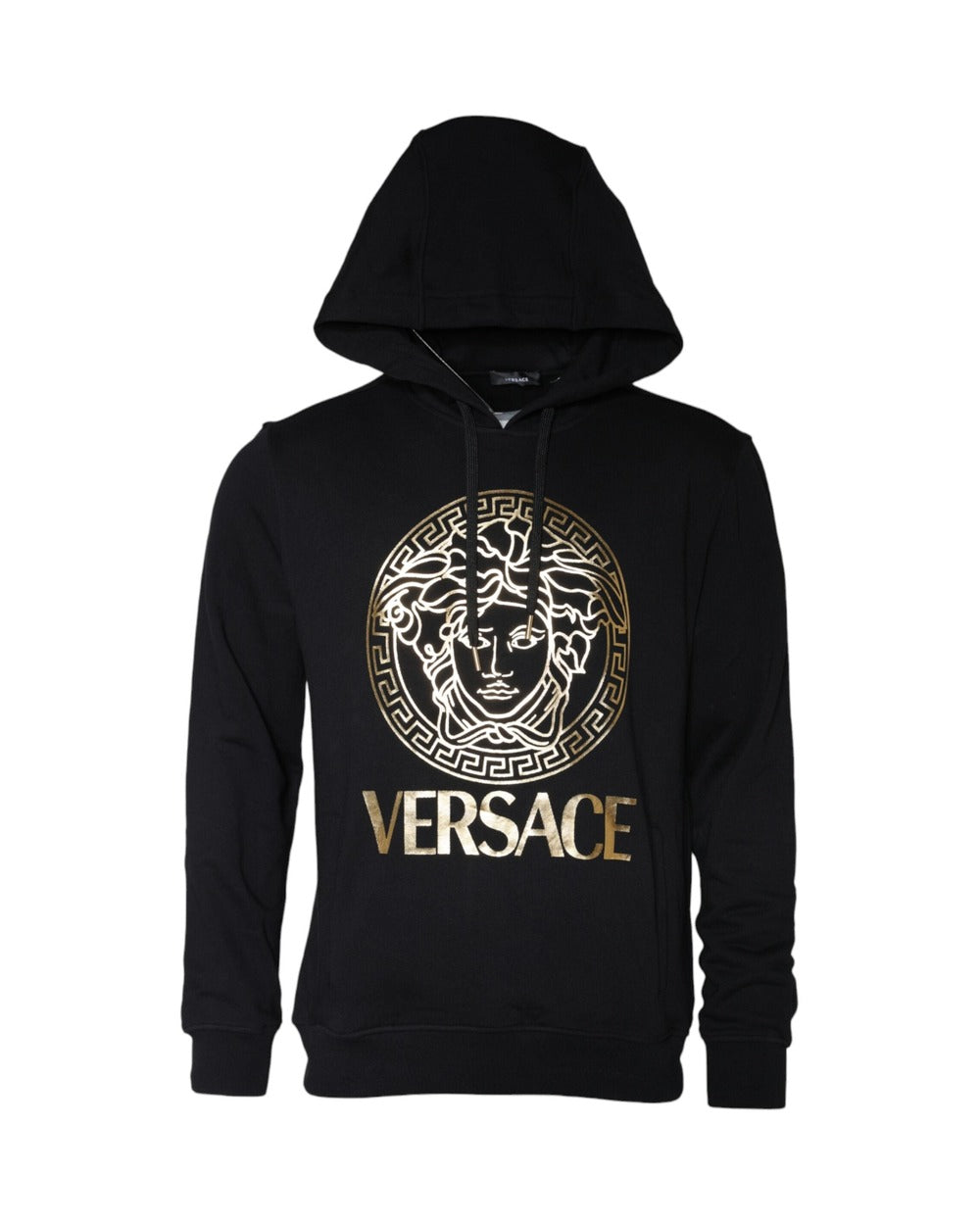 Versace Black Medusa Print Cotton HoodiePullover Sweatshirt Sweater