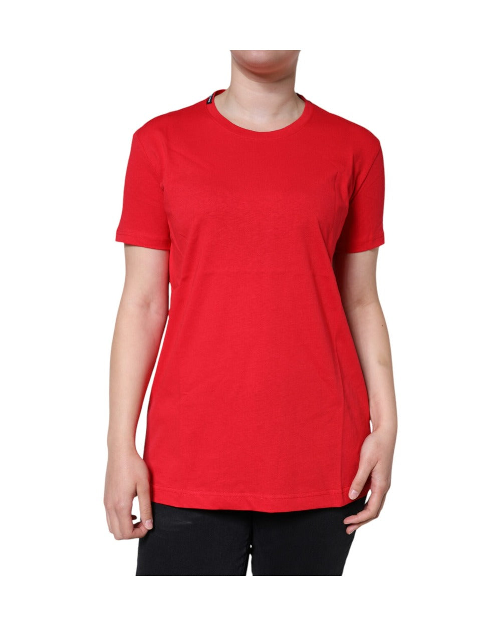 Dolce & Gabbana Red Cotton Crew Neck Short Sleeve Tee T-shirt