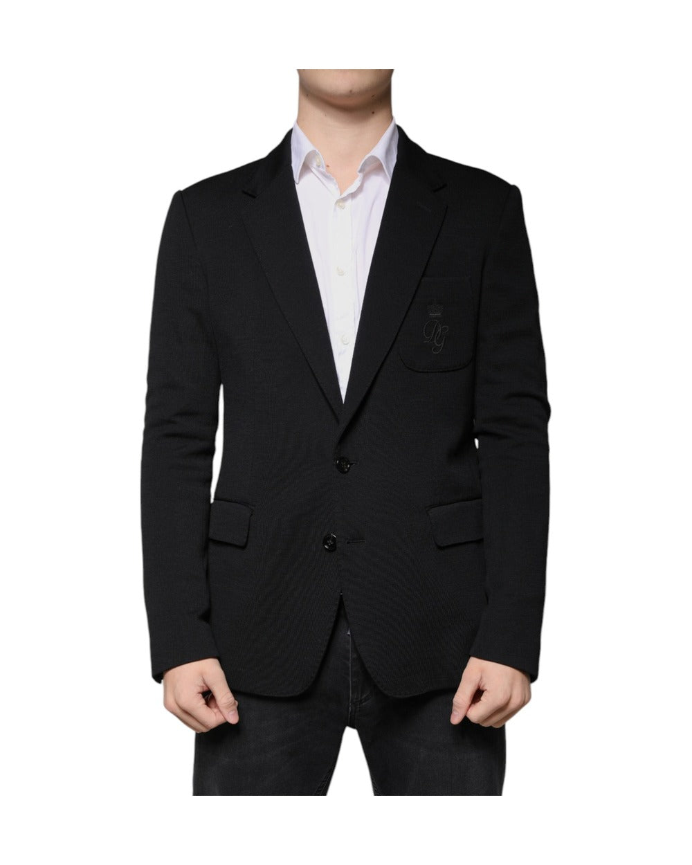 Dolce & Gabbana Black Wool Single Breasted Formal Blazer
