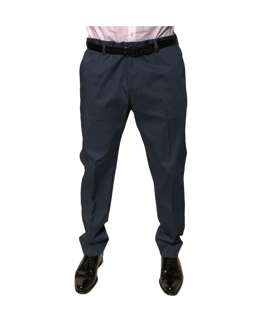 Dolce & Gabbana Dark Blue Cotton Stretch Skinny Men Dress Pants