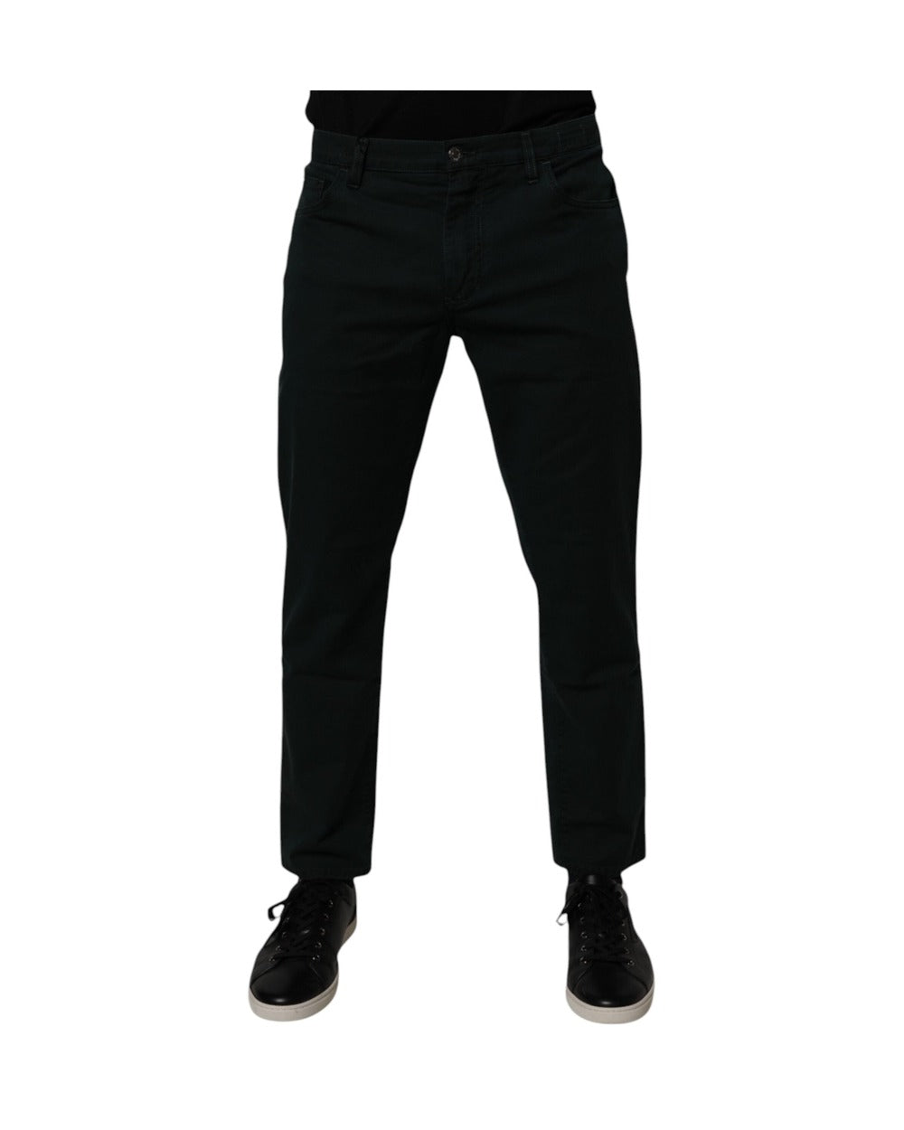 Dolce & Gabbana Dark Green Cotton Loose Men Denim Jeans