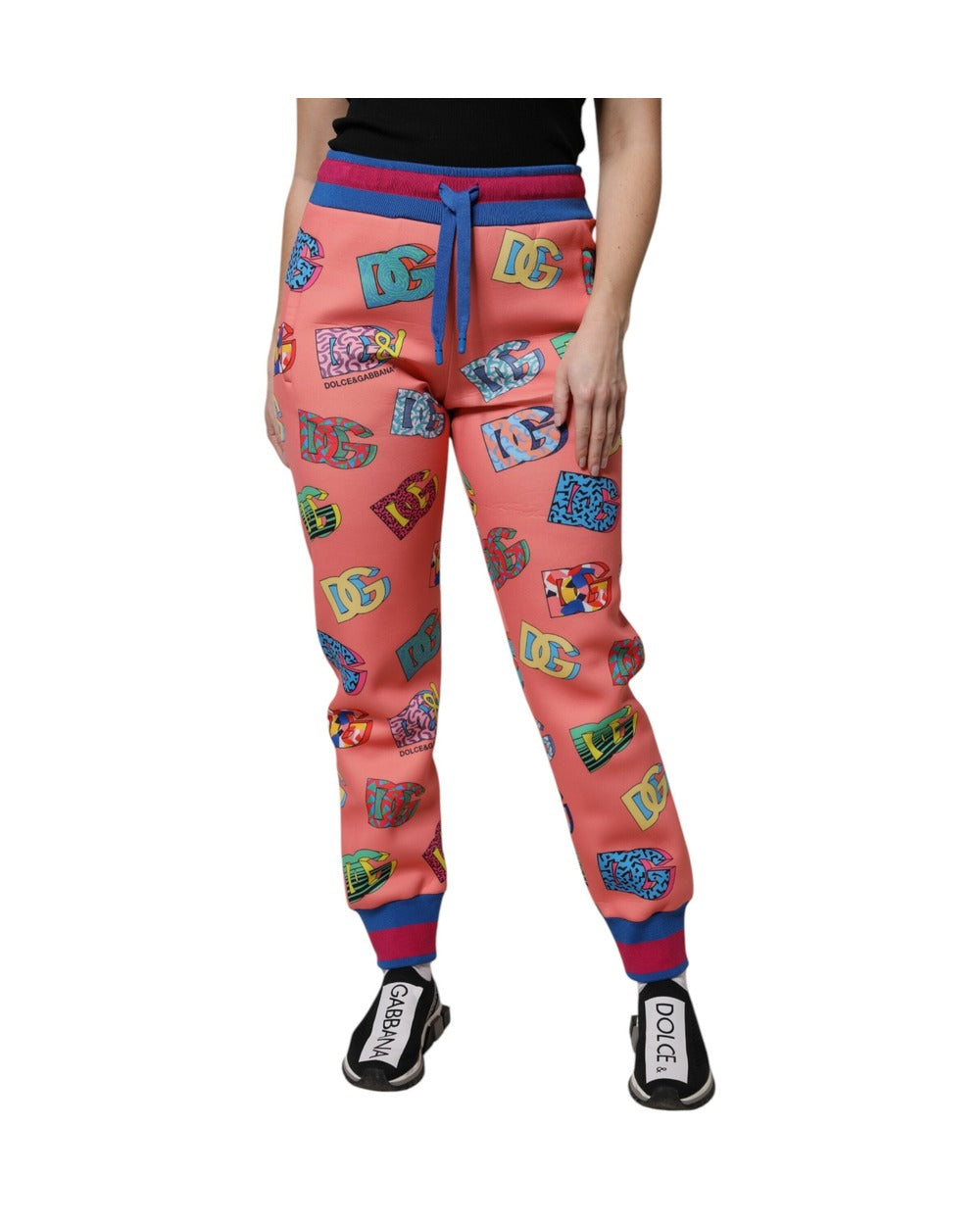 Dolce & Gabbana Pink Logo Monogram Jogger Sweatpants Pants