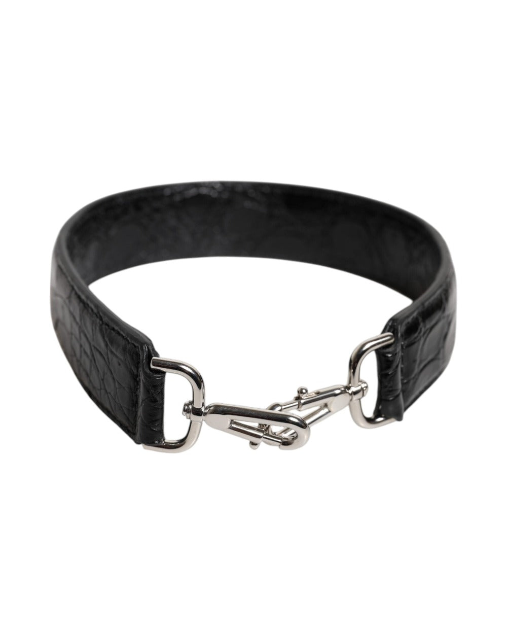 Dolce & Gabbana Black Alligator Leather Bag Shoulder Strap