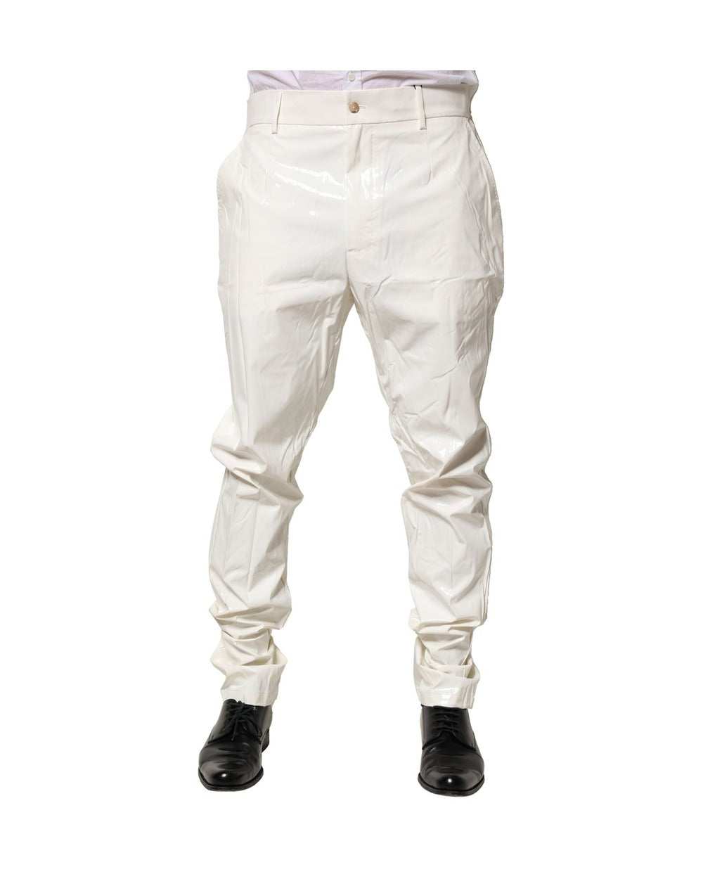 Dolce & Gabbana White Nylon Tapered Dress Men Pants