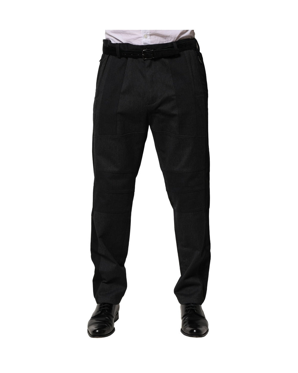 Dolce & Gabbana Black Cotton Dress Slim Formal Pants