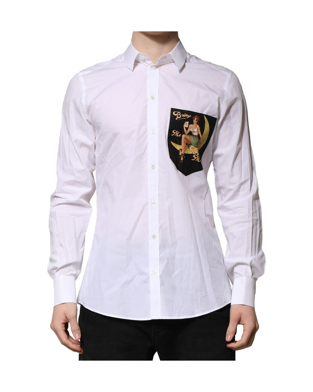 Dolce & Gabbana White MARTINI Long Sleeves Men Formal Shirt