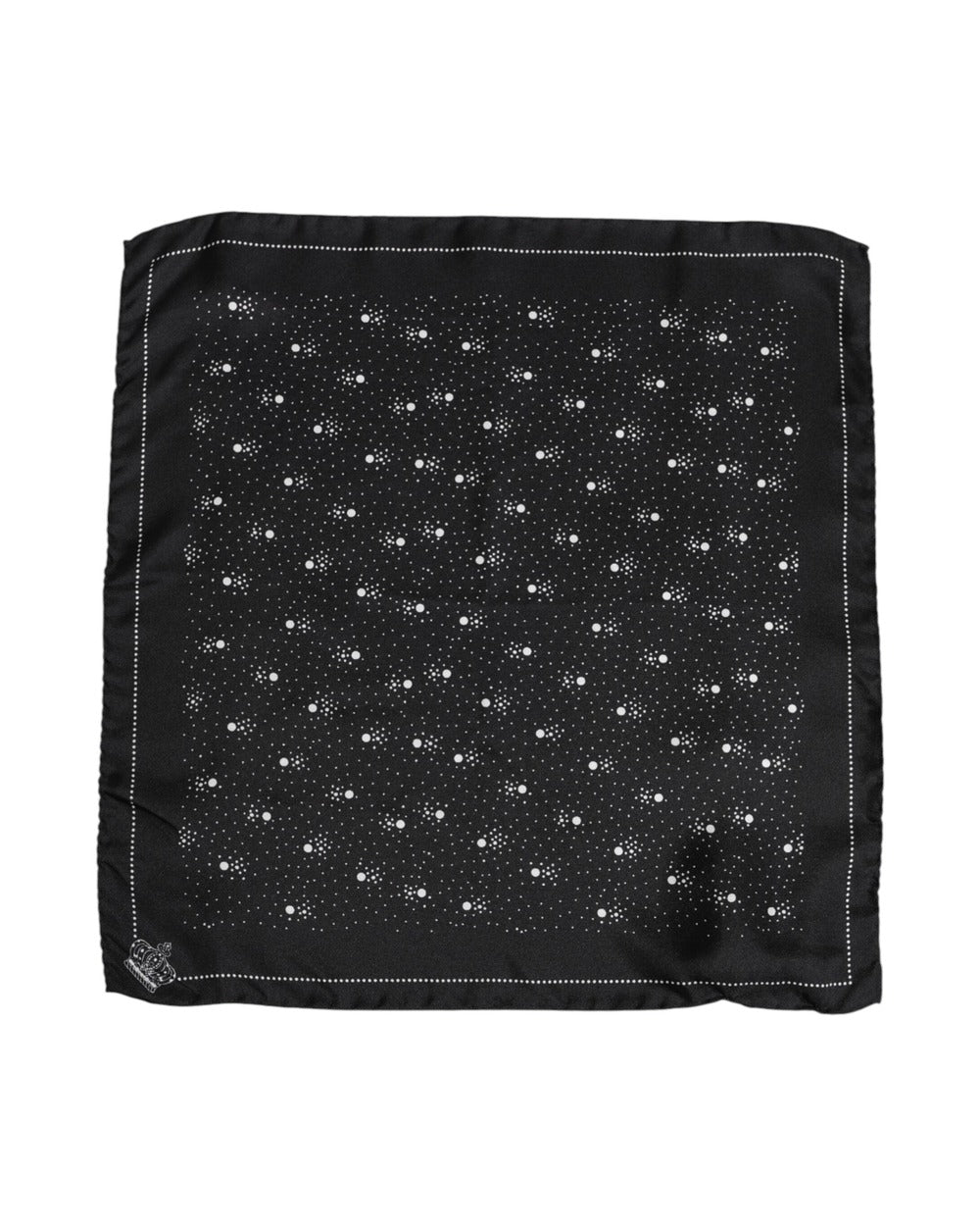 Dolce & Gabbana Black White Printed Square Men Foulard Scarf
